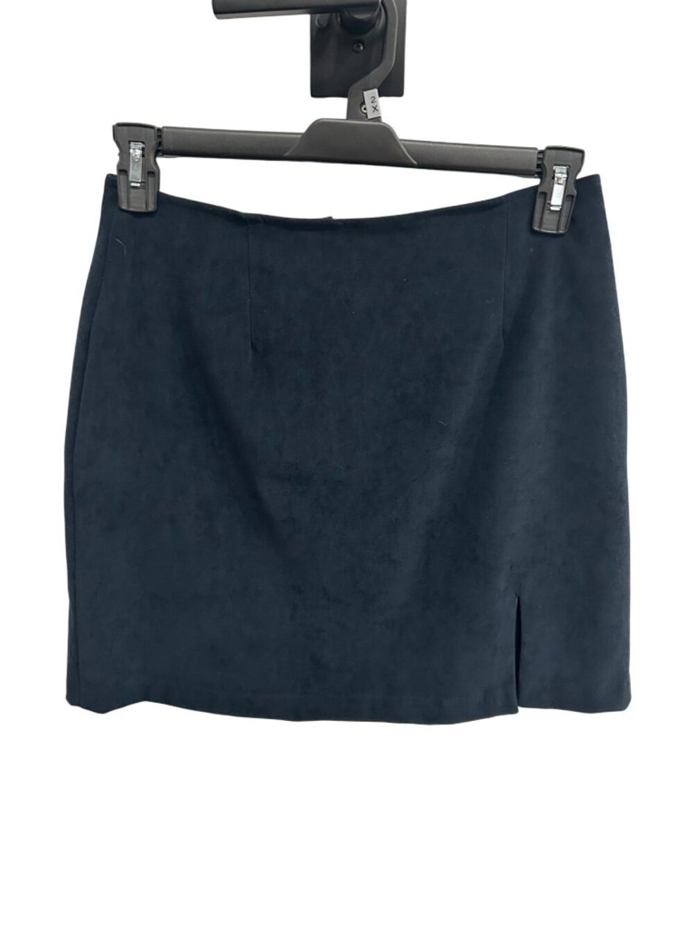 Rag Navy Blue Mini Skirt Polyester Blend Side Slit Size 10 Preppy Minimalist